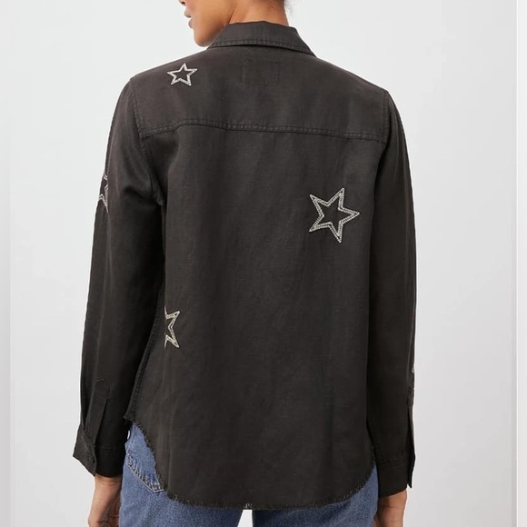 RAILS LOREN SHIRT BLACK METALLIC STARS XS - Linen & Lyocell Blended - Picture 2 of 12